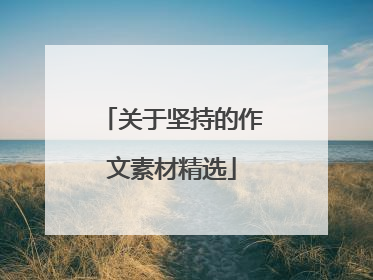 关于坚持的作文素材精选