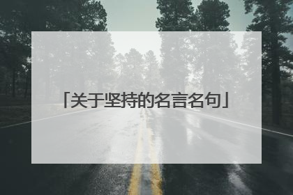 关于坚持的名言名句