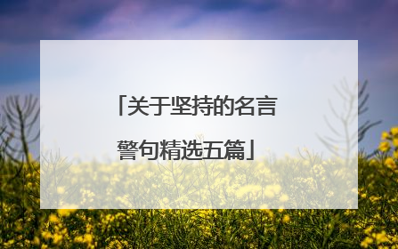关于坚持的名言警句精选五篇