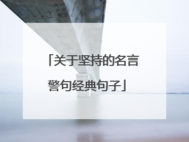 关于坚持的名言警句经典句子