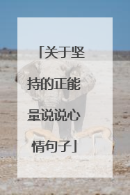 关于坚持的正能量说说心情句子