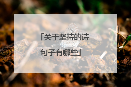 关于坚持的诗句子有哪些