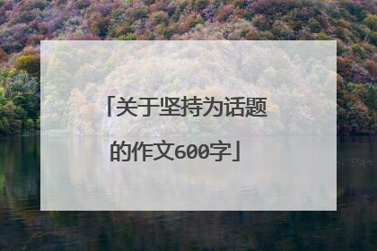 关于坚持为话题的作文600字