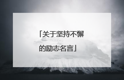 关于坚持不懈的励志名言