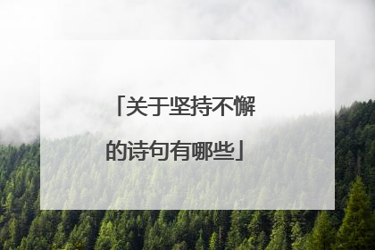 关于坚持不懈的诗句有哪些