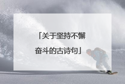 关于坚持不懈奋斗的古诗句