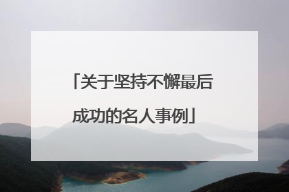 关于坚持不懈最后成功的名人事例