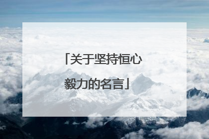 关于坚持恒心毅力的名言