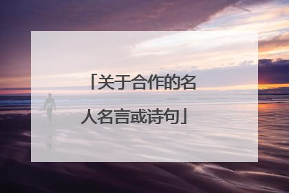关于合作的名人名言或诗句