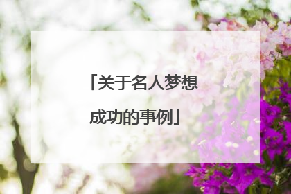 关于名人梦想成功的事例