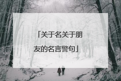 关于名关于朋友的名言警句