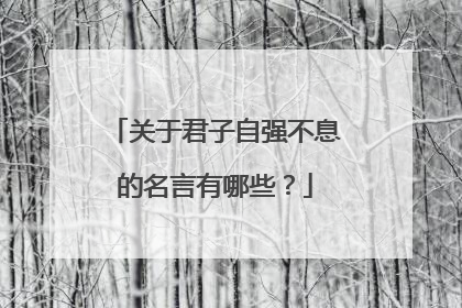 关于君子自强不息的名言有哪些？