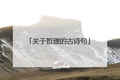 关于哲理的古诗句