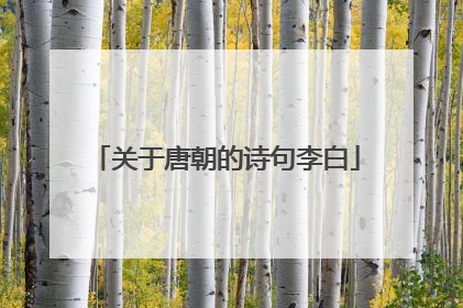 关于唐朝的诗句李白