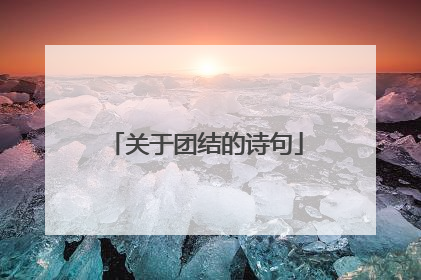 关于团结的诗句