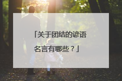 关于团结的谚语名言有哪些?
