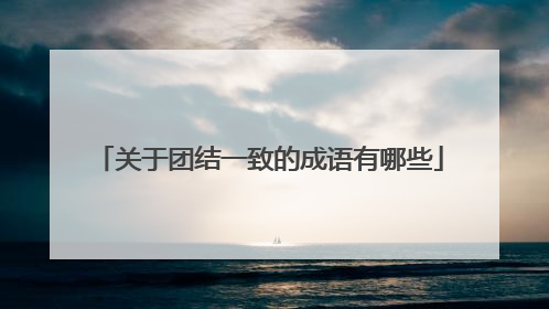 关于团结一致的成语有哪些