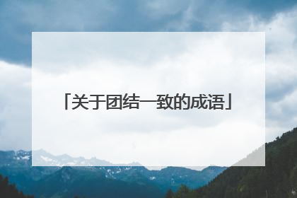 关于团结一致的成语
