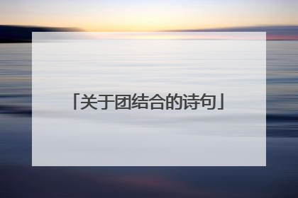 关于团结合的诗句