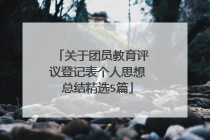 关于团员教育评议登记表个人思想总结精选5篇