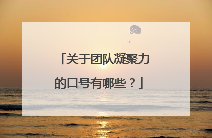 关于团队凝聚力的口号有哪些?