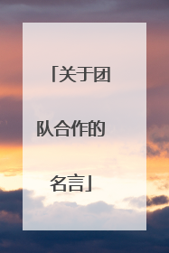 关于团队合作的名言