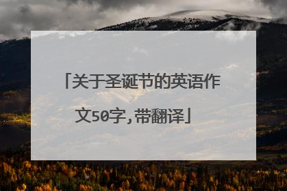关于圣诞节的英语作文50字,带翻译