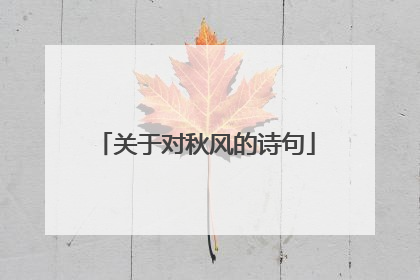 关于对秋风的诗句