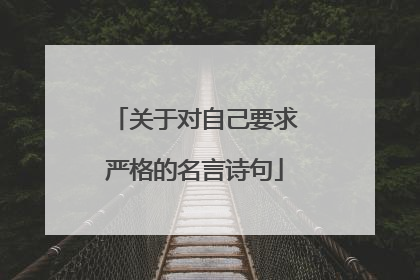 关于对自己要求严格的名言诗句