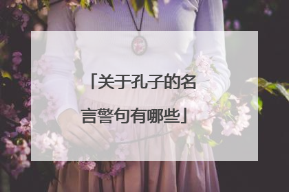 关于孔子的名言警句有哪些