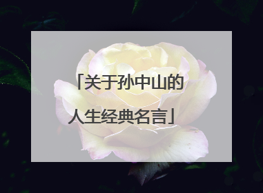 关于孙中山的人生经典名言