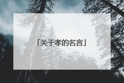 关于孝的名言