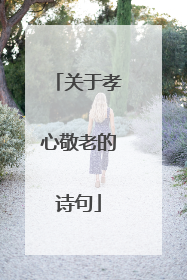 关于孝心敬老的诗句