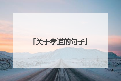 关于孝道的句子