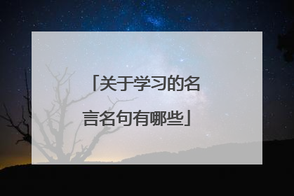 关于学习的名言名句有哪些