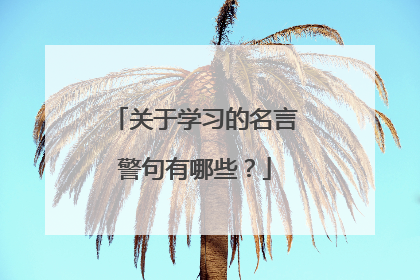 关于学习的名言警句有哪些？