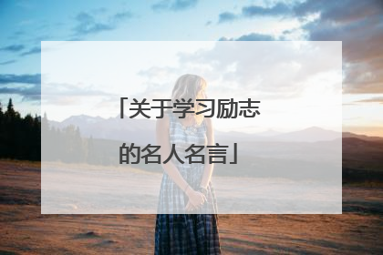 关于学习励志的名人名言