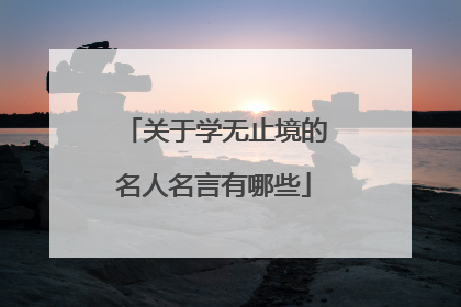 关于学无止境的名人名言有哪些