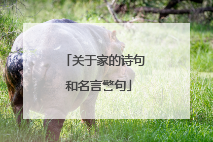 关于家的诗句和名言警句