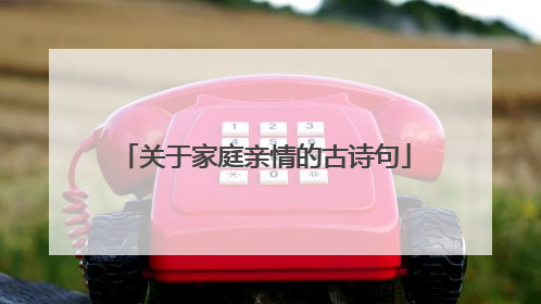 关于家庭亲情的古诗句