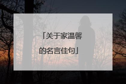 关于家温馨的名言佳句