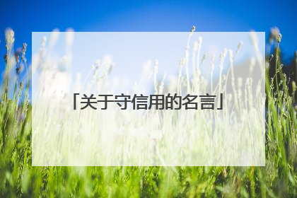 关于守信用的名言