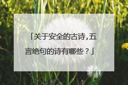关于安全的古诗,五言绝句的诗有哪些?