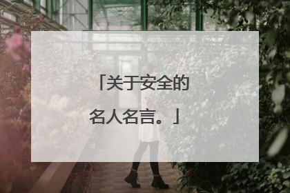 关于安全的名人名言。