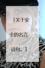 关于安全的名言诗句。