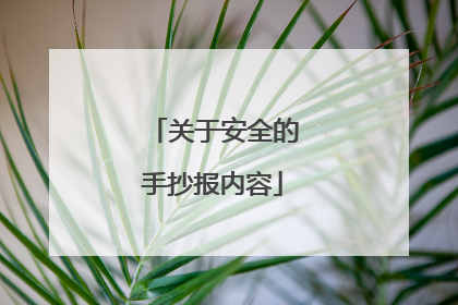 关于安全的手抄报内容
