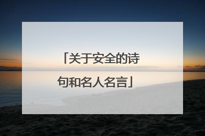 关于安全的诗句和名人名言