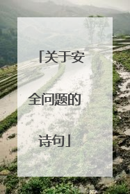 关于安全问题的诗句