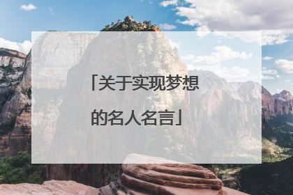 关于实现梦想的名人名言