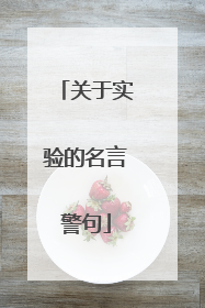 关于实验的名言警句